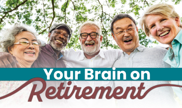 Photo of happy retirees outdoors, Your Brain on Retirement workshop art