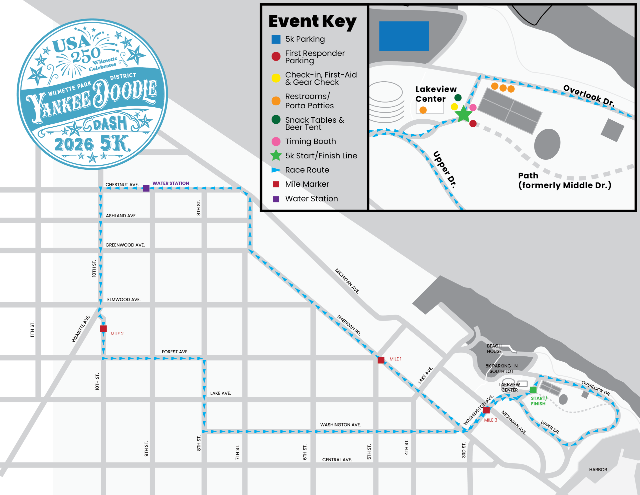 Yankee Doodle Dash 2026 route map