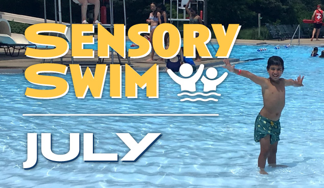 Sensory Swim event art - July