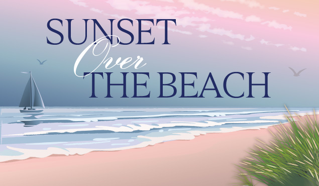 Sunset over the beach event art